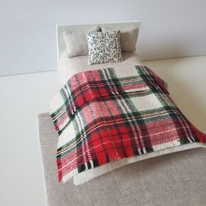 Miniature Dollhouse 1:12 Scale Taupe Bedding Set